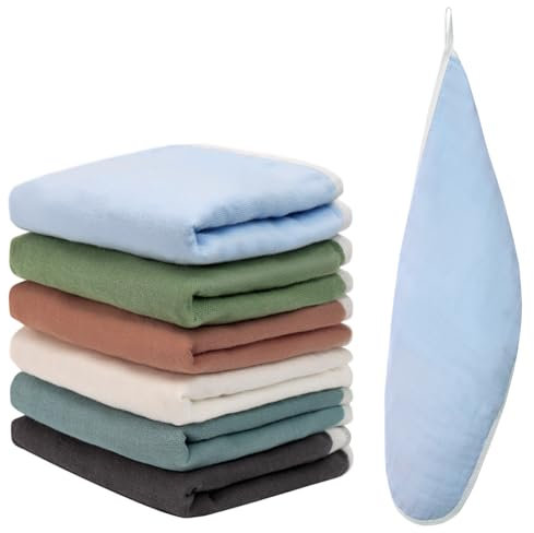Seaforie Spucktücher Baby, 6er Pack Mulltücher aus 100% Baumwolle, 50x25 cm Musselin Tuch Mullwindeln für Junge und Mädchen Weich und Saugfähig