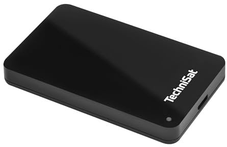 TechniSat STREAMSTORE 24-2,5 Zoll USB 3.2 Festplatte mit 1 TB Speicherplatz und LED Anzeige (1000 GB Speicherkapazität, Übertragungsrate 5 GB/s, USB Kabel Typ A)