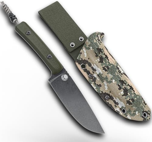 ODENWOLF FRITZ MEINECKE Outdoor Messer – Full-Tang Jagdmesser aus D2-Stahl – G10-Griff, Kydexscheide mit Teklok & Lanyard – Legal nach §42a