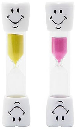 2 pezzi clessidra lavarsi i denti per bambini, 9,7 x 2,2 cm, clessidra, 3 minuti, conto alla rovescia per lavarsi i denti nei bambini, lavarsi i denti, giochi, cucina, ufficio.
