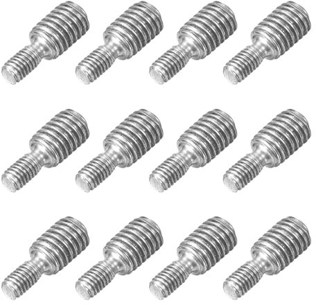 QUARKZMAN M3x6mm a M5x6mm Barre Filettate a Doppia Estremità, 12Pz Vite a Doppio Filetto In Acciaio Inossidabile 304 Bulloni a Doppia Testa per Montaggio Mobili Macchinari Fissaggio