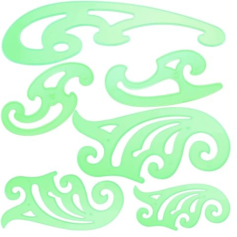 Nicear Ensemble de 6 règles courbes françaises, gabarit de dessin en plastique, gabarit de dessin géométrique, règle courbe française pour tailleurs