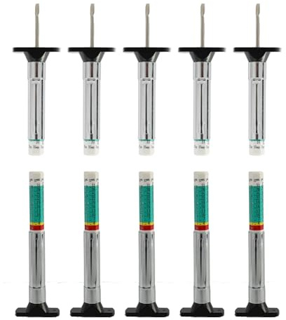 10PCS Tyre Tread Depth Gauge, 6-Sided Smart Colour-Coded Tyre Tread Measurement Tool 25 mm / 1 Inch Scale Dual Unit Readings for Cars, Trucks, Motorcycles and Bikes Safety Inspection Aid
