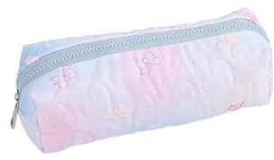 VlHpnpe Federmäppchen mit Schleife, Polyester, große Kapazität, Bleistifte, Organizer, Reise-Kosmetiktasche für Büro, Schule, Studenten, Schulbedarf, Organizer, blau, Mass Beauty