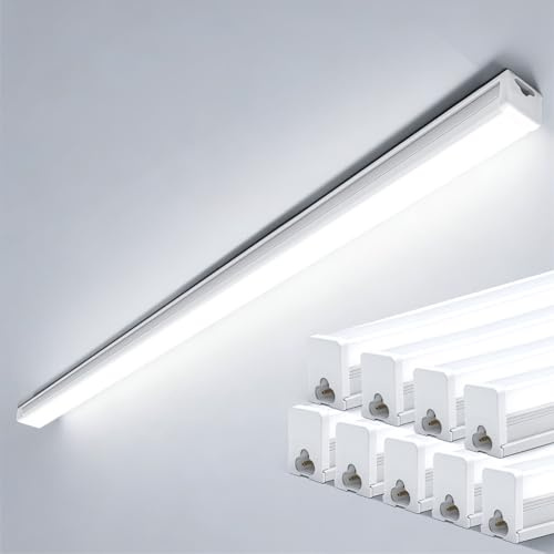 TODEHI 10pcs T8 LED Feuchtraumleuchte 36W 100CM Flach Deckenleuchte | 3996LM Montage Wannenleuchte Deckenleuchte Wasserfest IP65 Werkstattlampe für Werkstatt Feuchtraum Büro Keller Garage