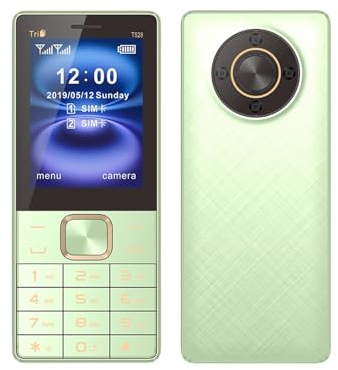 McMgc Teléfono Móvil para Adultos Mayores Desbloqueado 2.8 Pulgadas 2G gsm, Botones Grandes, Soporte 3 Tarjetas SIM, Batería Grande 1800mAh, USB Type C, Linterna/Radio FM/MP3/Bluetooth (Green)