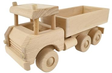 Generisch LKW Dreiachser, Handgefertigter LKW aus Holz, 32 x 12 x 15 cm