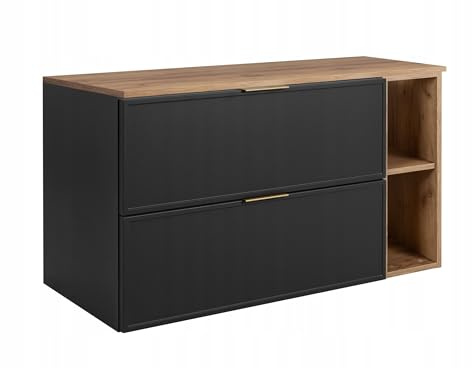 Rodan Moderne Möbel - Schrank Goldene Eiche, Grautöne - Möbelstück - Bastelregal – Bastelplatte 100,6 x 58,6 x 46 cm