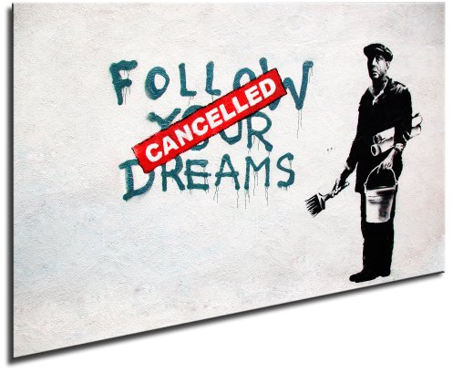 Augenblicke Wandbilder Banksy Kunst auf Leinwand Bild 100x70cm, Pop Art Gemälde Kunstdruck, Wandbilder, Wohnzimmer Deko, Street Art Kunstdruck