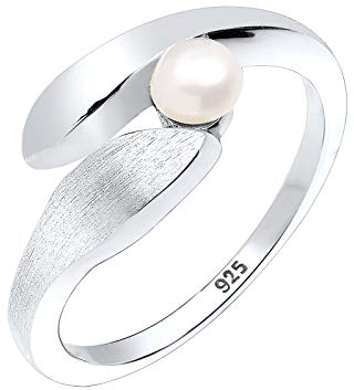 Elli Damen Ring 925 Sterling Silber Süßwasserzuchtperle Größe: 54 mm 0610670912