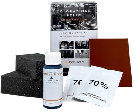 Colourcare24 - Kit de retouche peinture pour volant en cuir synthétique et cuir synthétique, restaurer la couleur des tons rouge Boxster mat satiné de 30 ml, bricolage – application simple – restauration du volant.