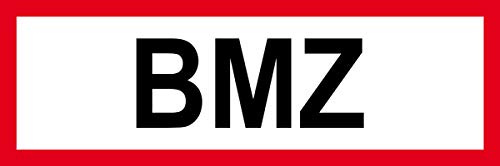 Feuerwehrschild - BMZ - Aluminium selbstklebend, langnachleuchtend - 10 x 30 cm