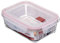 Tatay Fiambrebra de Alimentos, Vidrio, Hermética, 1.1 L de Capacidad, Tapa de Clip, Libre de BPA, Apto Microondas, Horno, Congelador y Lavavajillas, Color Rojo, Medidas 15.7 x 20.7x 6.9 cm