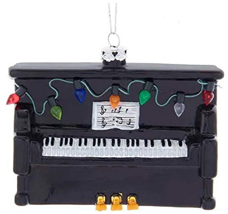 Kurt Adler NB1554 Noble Gems Upright Piano Ornament, 4-inch High, Glass