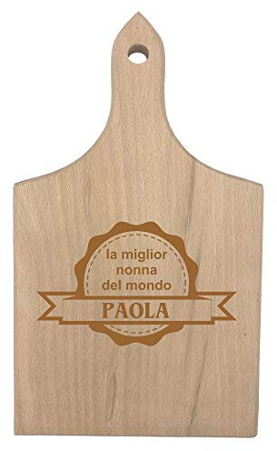 Tagliere da Cucina Personalizzabile con Nome Incisione Nonna - la miglior Nonna del Mondo - Festa dei Nonni - Idea Regalo