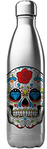 Bouteille gourde isotherme acier inox 500 ml imprimé Illustration tête de mort mexicain - Produit personnalisé - Personnalisable avec texte/image - Cadeau unique - G951