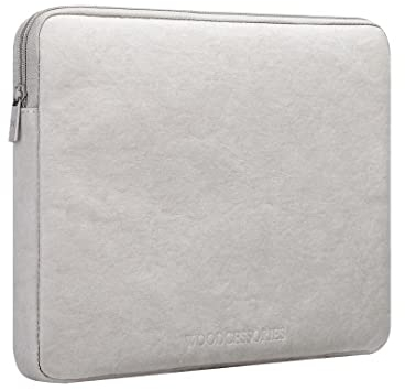 Woodcessories Laptophülle 15-16 Zoll Rundumschutz | Nachhaltige Laptoptasche wasserabweisend, Notebookhülle grau | Stoßfeste Schutzhülle - aus strapazierfähigem Kraftpapier