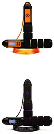 Eqofit® Duo Package Springseil Speed Rope mit Zähler [Sprünge, Kalorienverbrauch u.v.m.] für Ausdauersport Crossfit Homeworkout Intervalltraining HIIT für Jung bis Alt