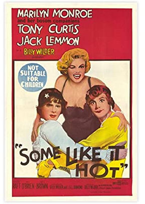 Some Like It Hot Kultiges Vintage-Filmposter, 1 Leinwand, Wanddekoration, Schlafzimmer, Dekoration, Bild, Sport, Landschaft, Büro, Raumdekoration, Geschenk, ungerahmt: 30 x 45 cm