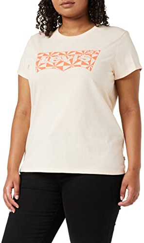 Levi's Women's The Perfect Tee- Pattern Batwing Logo T-Shirt, Peach, XS