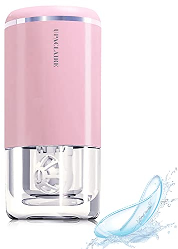 UpaClaire Ultrasonic Contact Lens Cleaner, Intelligent Cleaning Machine for Soft and Rigid (RGP) Contact Lense,Pink