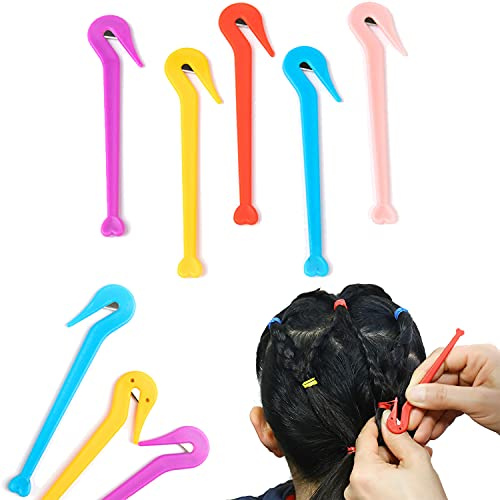 TRLREQ 5pcs Hair Tie Remover Tool - Painless Elastic Band Cutter for Ponytails, Safe ABS Plastic Hairband Remover for Kids & Adults, No Damage Hair Accessories (3.9 Inch)