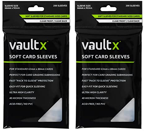 Vault X Trading Card Penny Sleeves, Soft, High Clarity, Inner Sleeves, Collectible Card Games, Sports, TCG (400 Pack)