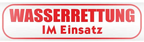 INDIGOS UG - Magnetschild Auto Wasserrettung im Einsatz 45 x 12 cm rot reflektierend - Magnetschilder für Auto LKW Truck Transporter Baustellenfahrzeug Firmenwagen - flexibel abnehmbar, wetterfest