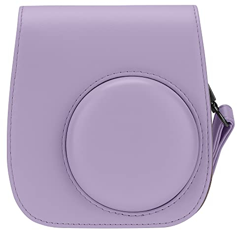 ZUIKAKU Protection and Carrying Case for Fujifilm Instax Mini 11/9/8/8+ Instant Film Cameras, with Accessory Pocket and Adjustable Shoulder Strap (Purple)