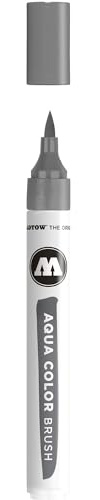 Molotow MO727225 Aquarellstift, Color Brush Aqua 1-2 mm, Neutralgrau 02, 15mm Durchmesser, 140mm Länge