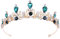 Strass-Prinzessinnen-Diadem für Braut, Hochzeit, Abschlussball, Hochzeit, Party, Halloween, Kostüm, Haar-Accessoires (Grün)