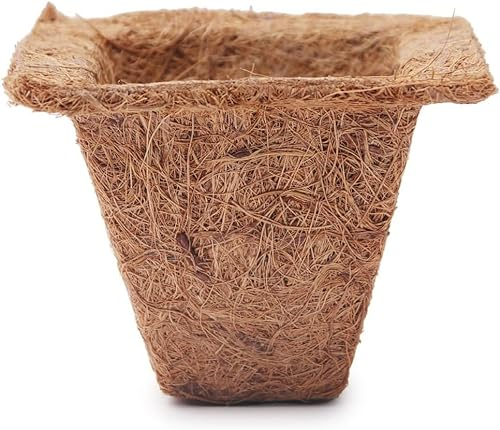 Coco & Coir Biodegradable Plant Pots | Plastic Free Eco-friendly Propagation Pots (Square) (48, 8cm / 3)