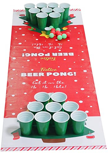 Diabolical Festliches Bier-Pong – Lustiges Partyspiel für Erwachsene. Weihnachts-Trinkspiel. Spiele für Erwachsene für Partys, Silvester-Partyspiele, NYE-Partyspiele, Partygeschenke, lustiges Bier-Pon