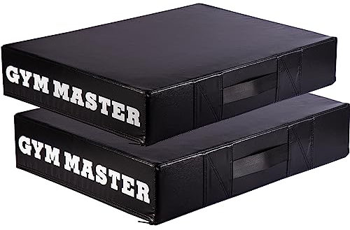 GYM MASTER Pair of Weight Lifting Crash Pads Barbell Silencer Foam Deadlift Drop Mats - Black