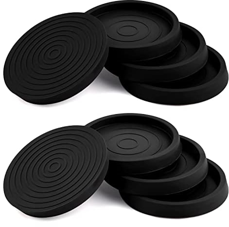 8Pcs Furniture Coasters, 2.5 Inch Non-slip Piano Leg Pads Round Rubber Furniture Caster Cups Floor Protectors for Hardwood Floors, Black