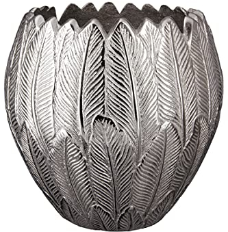 GILDE Blumenvase Vase aus Aluminium - Deko Wohnzimmer Geschenk für Frauen Geburtstag Muttertag - Farbe: Silber Höhe 21,5 cm