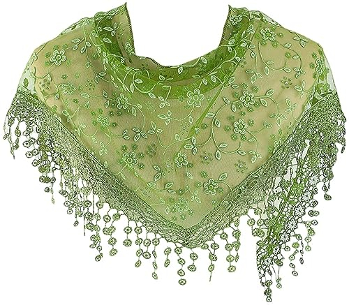 MAIRY Damen Schal Bunt Damen Zartes Elegant Quaste Schals Spitzen Sheer Blumenschal Schal Wrap DE138005