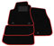Fußmatten kompatibel mit Dodge Challenger 2014-, roter Rand, maßgeschneiderte Automatten Set, Velours Teppich Set