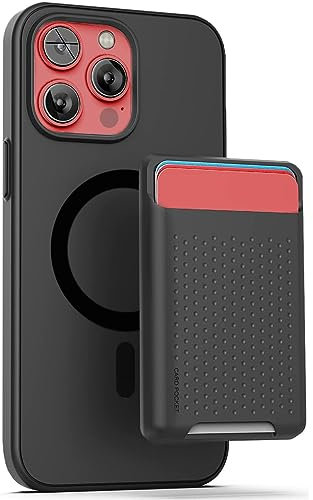 Encased MAG SlimShield Designed for iPhone 15 Pro Max Case with Card Holder, Magnetic Phone Case with Wallet (Compatible with MagSafe) Black