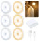RISVOWO 6 Pack Luz Nocturna LED Recargable por USB, Sensor de Movimiento para Interiores, 8 LED, Adsorción Magnética para Armarios, Pasillo, Escalera, Sótano, Garaje