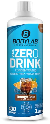 Bodylab24 Vital Zero Drink Concentrated Cola-Orange 1000ml, Getränkekonzentrat zuckerfrei, Zero Sirup, mit Vitaminen und L-Carnitin, Sportgetränk mit wenig Kalorien