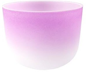 Fame Crystal Singing Bowl, 8 Zoll, B4 440 Hz, Lila, Optimiert für Meditationserlebnis