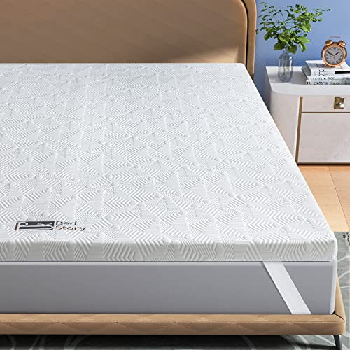 BedStory 7cm Höhe Topper 90x200cm,2in1 Härtegrade H2&H3 Matratzentopper,7-Zonen-Matratzenauflage aus Kaltschaum, Matratzentopper für Boxspringbett Wohnwagen Schlafsofa