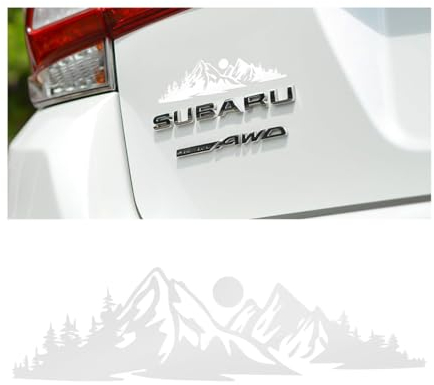JNNJ Fahrzeug Selbstklebende Aufkleber, Auto Aufkleber, Berge Wald Auto Seitenaufkleber, Baum Wald Graphic Aufkleber, Dekoration Zubehör für Geländewagen(Weiß)