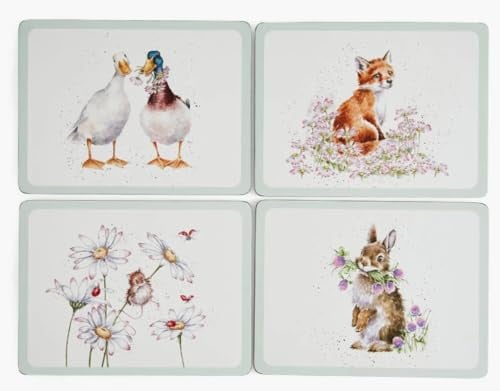 Wrendale Designs Große Platzsets mit Wildblumen, 4 Stück