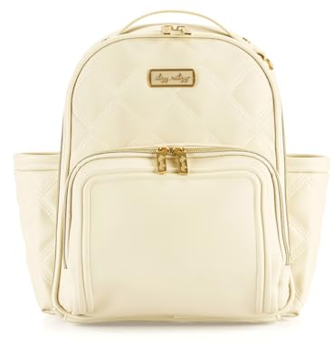 Itzy Ritzy Mini Plus Wickeltaschen-Rucksack – schicker Mini-Wickeltaschen-Rucksack mit Wickelunterlage, insgesamt 10 Taschen (6 innen und 4 außen), Tragegriff und Gummifüße, Milch und Honig