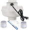 MIDCVFRUN 4 inch Radon Fan Installation Kit -Inline Centrifugal Fan with Rubber Couplers (4 inch x 3 inch) and Air Pressure Indicator