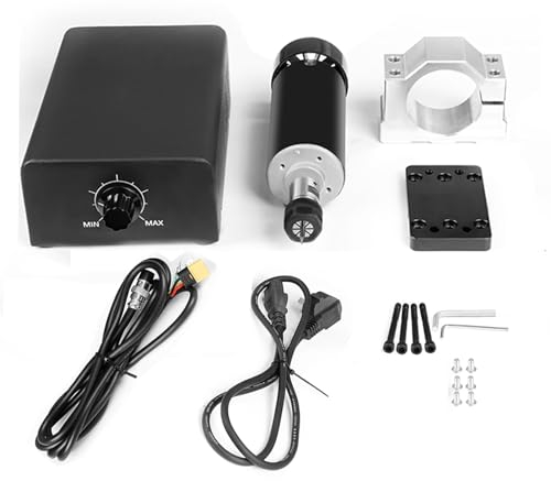 500W CNC Spindelmotor Kit, 11000 U/min luftgekühlter Bldc Motor mit integriertem Steuerkasten Geschwindigkeitseinstellungsknopf, für DIY Gravur, CNC Gravur, CNC Bohren, TTC 450