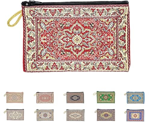 Emay - Kulturbeutel klein Orientalisch Etui Kosmetiktasche Reisen Geldbörse Damen (Rot 2)
