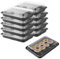 DYMHQ 10 Pieces Sandwich Platter Trays With Lids Black, Large Rectangle Food Platter Trays, PET Plastic Reusable Buffet Catering Trays, Multi Use Sushi Catering Trays for Outdoor Camping Family Party